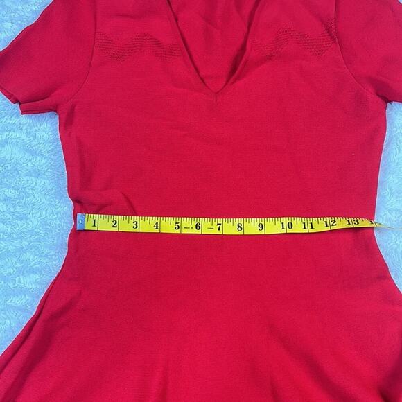 Network cherry red knit fit and flare dress, size small - Picture 6 of 12